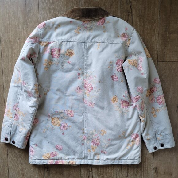 L.L. Bean Floral Blue Insulated Utility Barn Coat - Picture 4 of 13